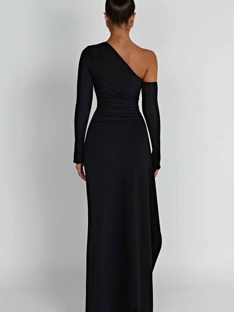 Silky Noir Elegance Dress